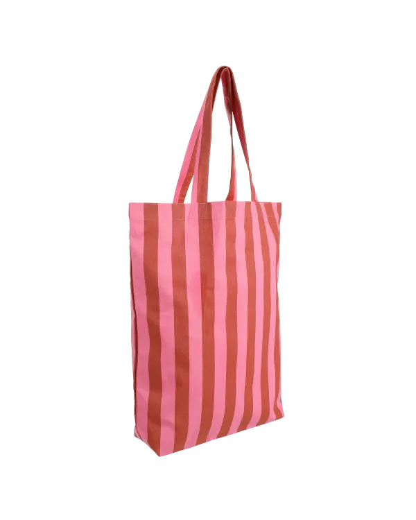 Shopper - große Stofftasche - Streifen - pink